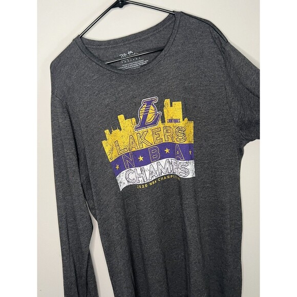 LA Lakers NBA Champions 2020 Shirt Men’s 2XL Black Long Sleeve Majestic Threads - Picture 1 of 8